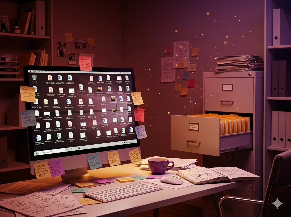 Escritório desorganizado sem o EmpresaPro